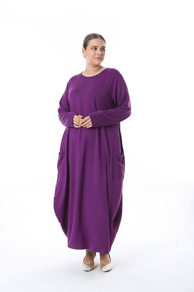 özle fashion Women's Plus Size Jumbo Long Sleeve Designer Dress