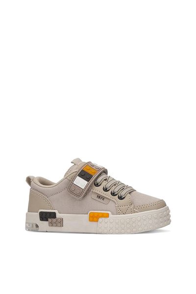 Alessio Lighted Orthopedic Beige Sole Velcro Soft Lightweight Linen Boys' Sneaker