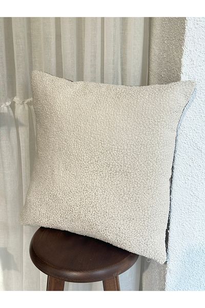 Decamor home Ecru Punch Pattern Throw Pillow Cover Pattern 1