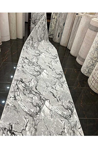 Nesrin NESRİN JEL KAYMAZ TABAN AYSER ELEGANCE KAYMAZ TABAN KEÇELİ ODA SALON KORİDOR MUTFAK HALI YOLLUK GRİ