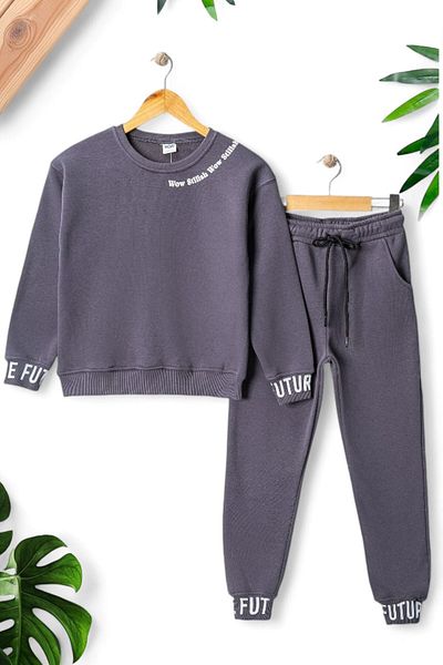 Ege Bebek 3 String Unisex Children's Tracksuit Set - Thick Bottom-Upper Set, 8-12 Years