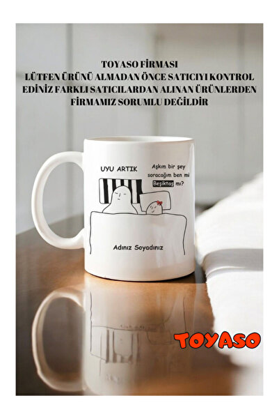 Toyaso Kişiye Özel Aşkım Ben mi Beşiktaş mı Taraftar Kupa Bardak Hediye