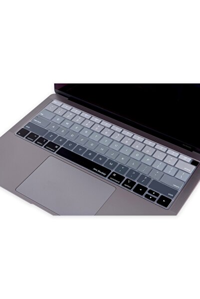 Mcstorey Macbook Air 13inç Kılıf Klavye Koruyucu Ingilizce Baskı (US-ABD) Touchıdli A1932 Modeli Uyumlu Ombre