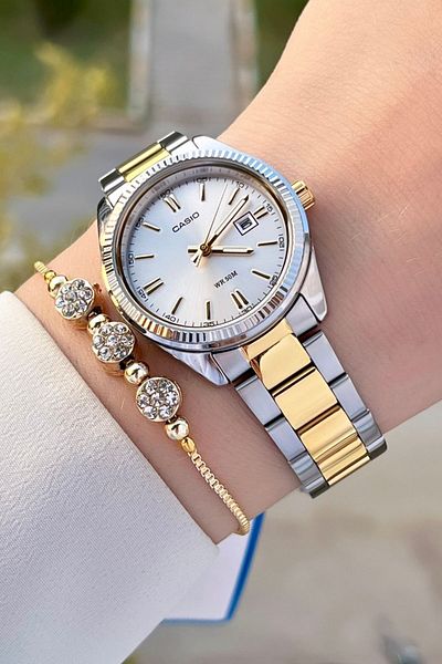 Casio Gold Silver Color Women's Wristwatch