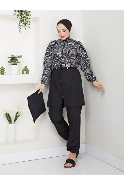 DLC Tekstil Μαγιό Hijab με μικτό σχέδιο και ελαστικό δώρο