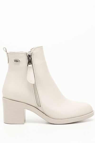 GÖNDERİ(R) Women/Girls Beige Double Zipper Thick Heeled Boots