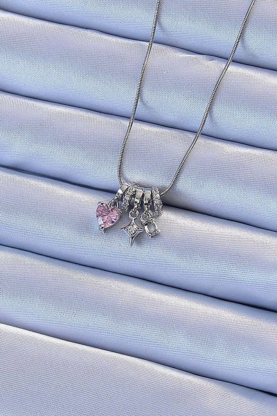 Skygo 316L Steel Special Series Chain Silver Color Zircon Stone Charm Model Necklace