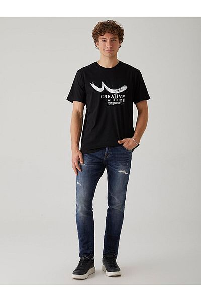 Ltb Logo Round Neck Black T-shirt