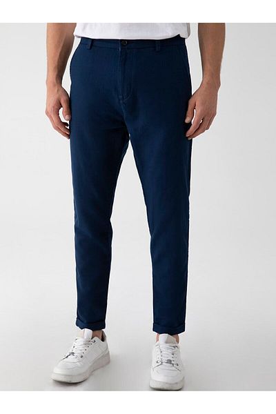 Ltb Παντελόνι με λινό τσεπάκι Navy Blue