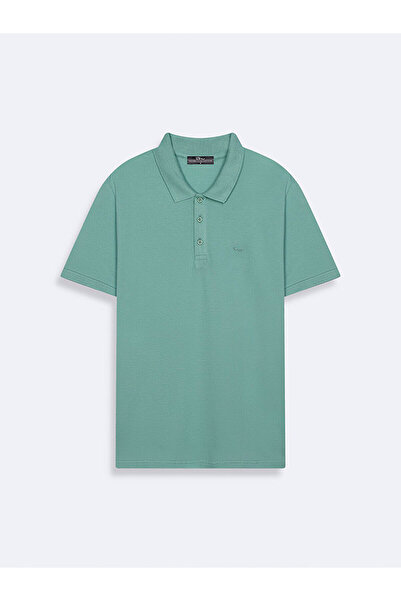 Ltb تي شيرت بياقة بولو وأكمام قصيرة عادية باللون الأزرق