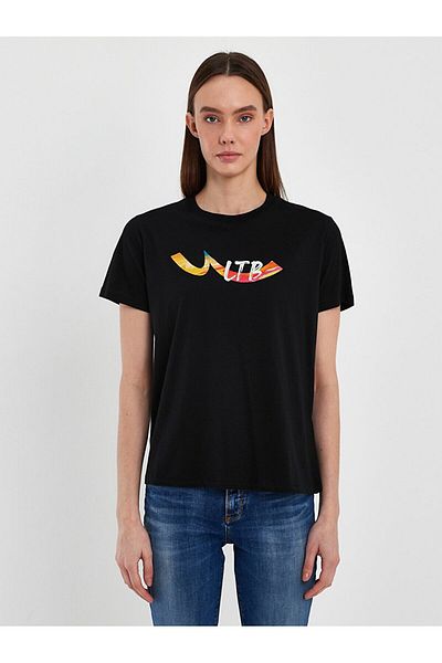 Ltb Tricou negru cu logo colorat
