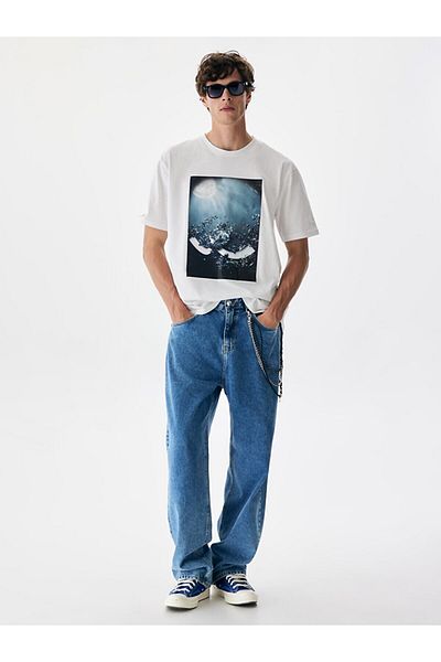 Ltb Photo Printed White T-shirt