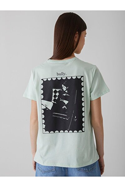 Ltb Arkası Kız Baskılı Yeşil T-shırt