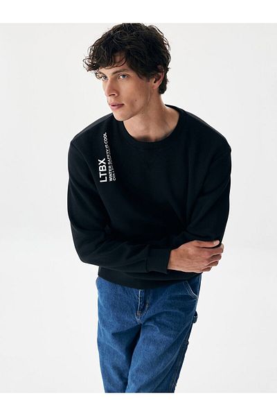 Ltb Black Sweatshirt with Slogan