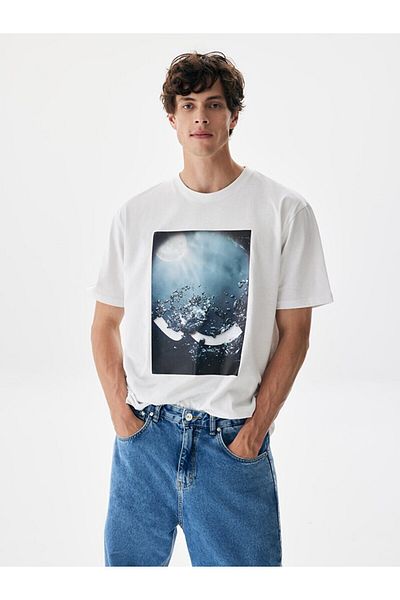 Ltb Photo Printed White T-shirt