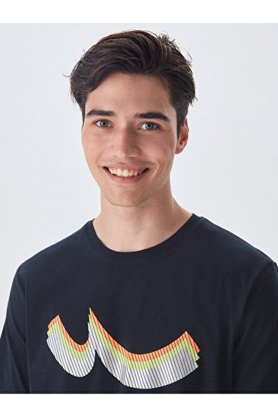 Ltb تي شيرت بشعار أزرق داكن