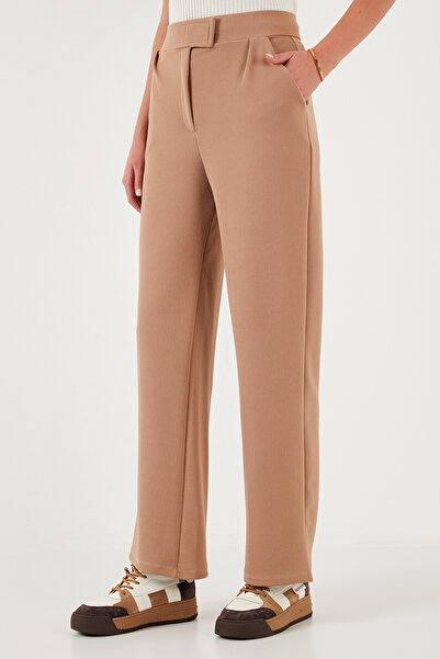 Lela Regular Fit High Waist Wide Leg Trousers 5861279