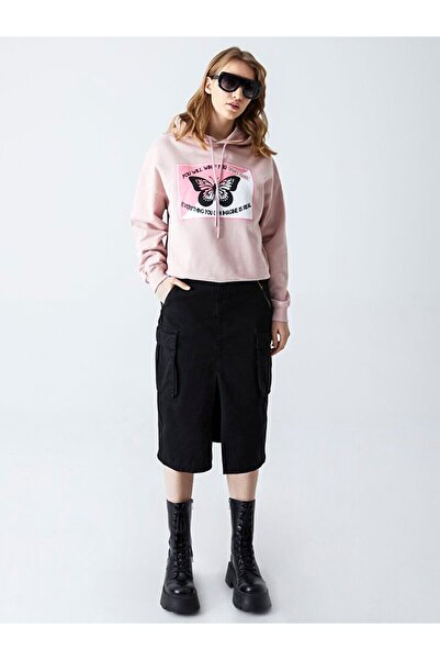 Ltb Grafik Baskılı Kapüşonlu Sweatshırt