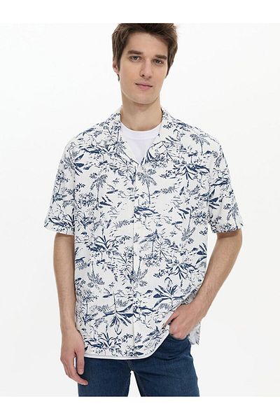 Ltb Floral Patterned White Shirt