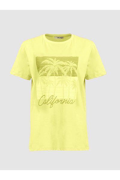 Ltb Κίτρινο μπλουζάκι με στάμπα California Written Palm