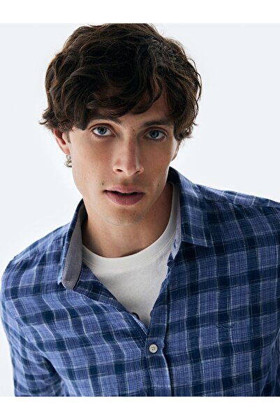 Ltb Μπλε ναυτικό καρό πουκάμισο