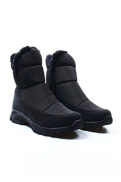 Zerenyus Γυναικείες μπότες χιονιού Winters Thermal Wool Velcro Μαύρες