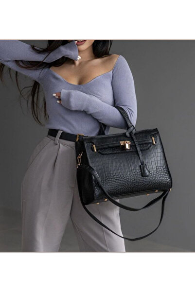 SADDLER Geantă pentru femei Crocodile Front Lock Design cu fermoar