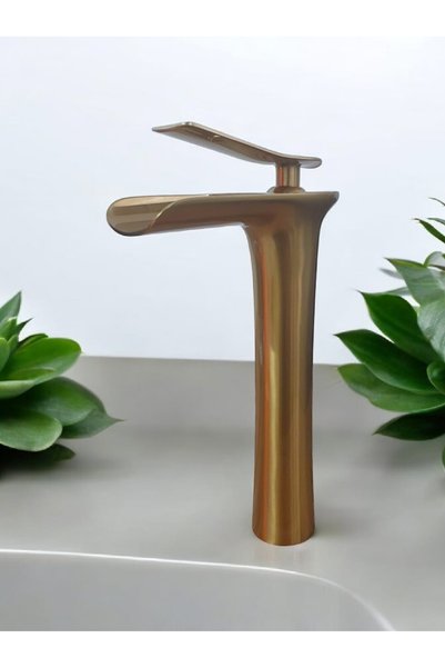 yedix yapı Yedi Yapı Market Şelale Sink Faucet Matte Gold