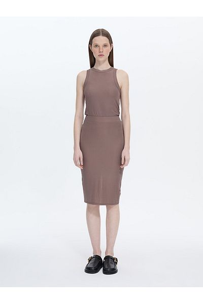 Ltb Purple Skirt with Ribbed Slits