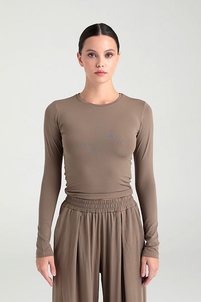 SHEISMONO Μπλούζα με στρογγυλή λαιμόκοψη Mink Soft Touch