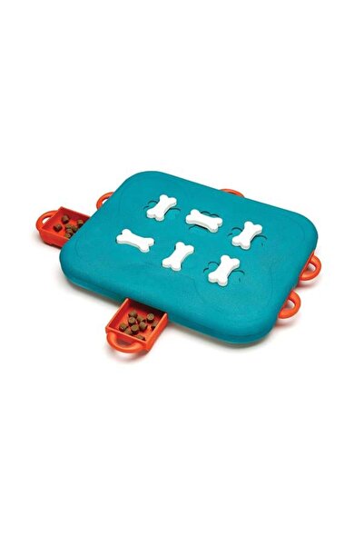 Genel Markalar Dog Casino Turquoise İnteractive Puzzle Köpekler için Zeka Geliştirici Oyuncak ve Mama Kabı