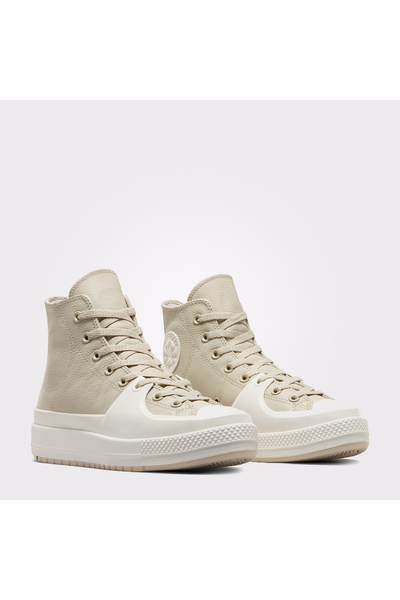 Converse Chuck Taylor All Star Construct Leather Unisex Bej/Siyah Sneaker