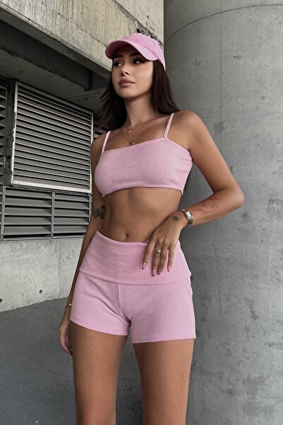 New Now İP ASKILI CROP, HIRKA ve ŞORT KAŞKORSE 3'LÜ TAKIM