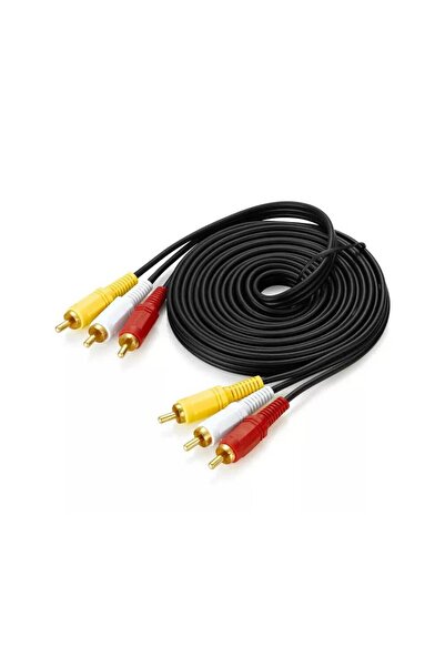 Koodmax - 3 Metre - 3RCA to 3RCA Kablo Uyumlu - Altın Uçlu , Kompozit Ses ve ...
