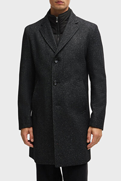 BOSS Yünlü Slim Fit Mono Yaka Kaban Erkek KABAN 50528177 001