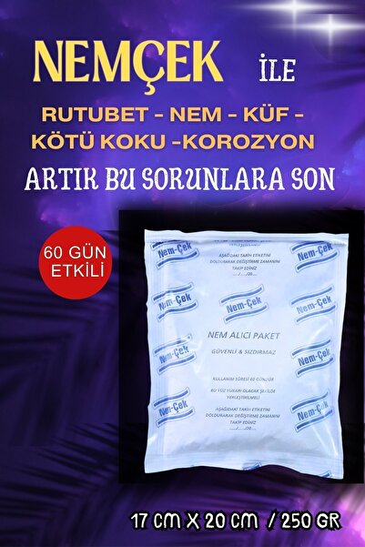nemtut Ev Nemçek, Nem Alıcı Tutucu Rutubet Giderici Önleyici Korozyon Önleyici Koku Giderici 250 gr 1 Paket