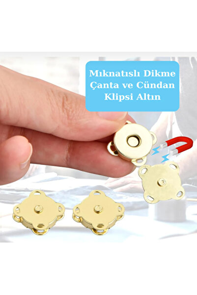 Dikmeli Çanta Mıknatısı 5adet Gümüş
