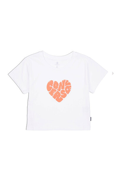 Converse Heart Slim Fit Kadın Beyaz T-Shirt