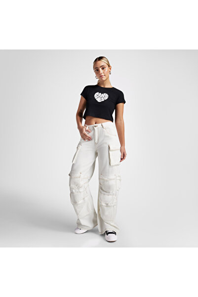 Converse Heart Slim Fit Kadın Siyah T-shirt