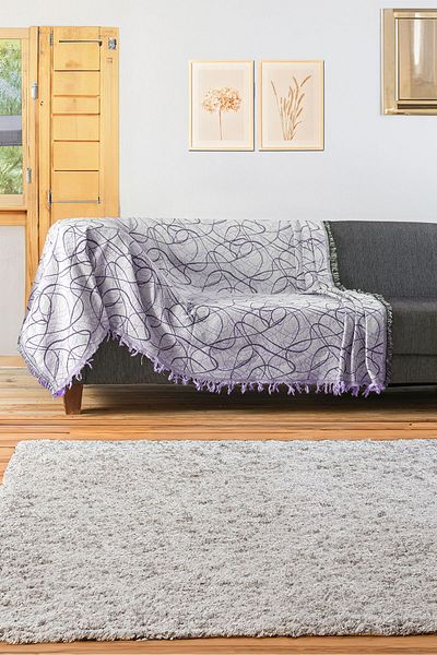 Rell Home غطاء أريكة فاخر من القطن غير قابل للانزلاق - شال أريكة متعدد الأغراض