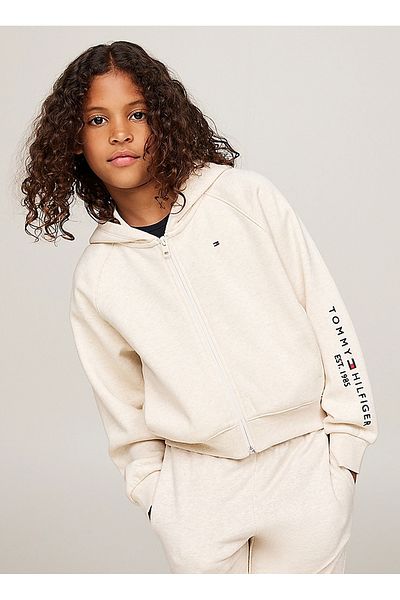 Tommy Hilfiger Tommy Hilfiger Off-White Hooded Full Sleeve Printed Sweatshirts
