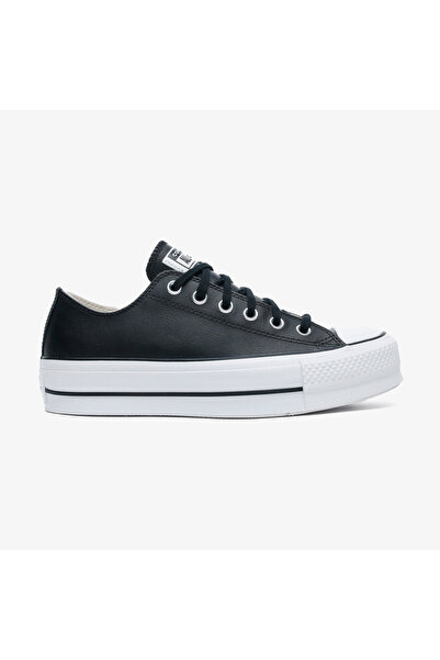 Converse Γυναικείο μαύρο αθλητικό παπούτσι Chuck Taylor All Star Leather Plat...