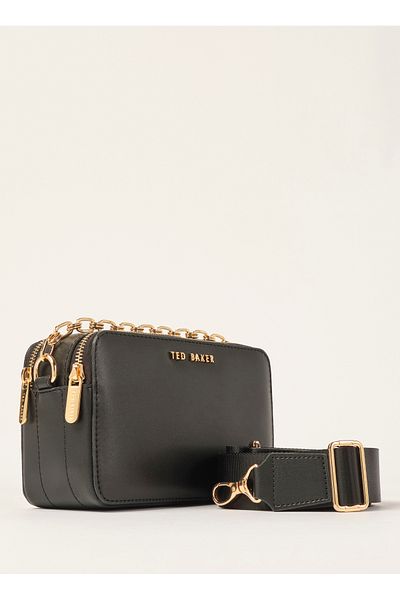 Ted Baker Černá crossbody brašna na fotoaparát s plochým řetízkem 8738