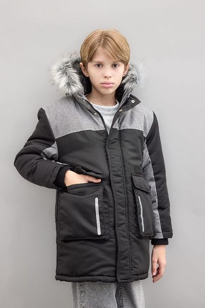 DeFacto Jungen-Parka mit Plüschfutter und Kapuze – abnehmbarer Kragen C8990A824CW