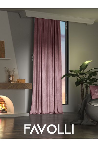 FAVOLLİ Textura catifea Lavanda Roz Culoare Insulă Fundal Cortina Extrafor Gathered Dream Series