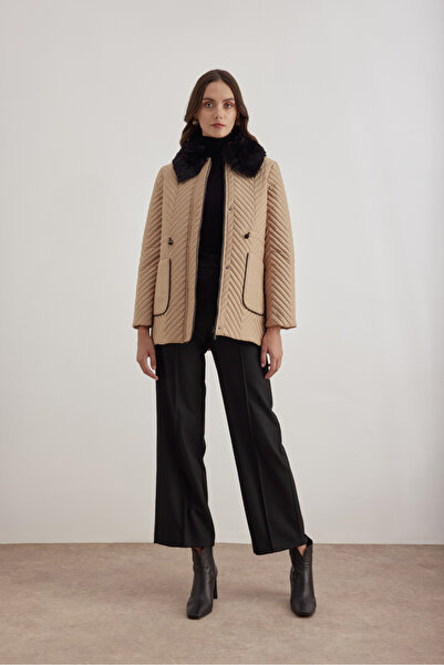 Aker 5829111 Yaka Detaylı Kapitone Kısa Mont