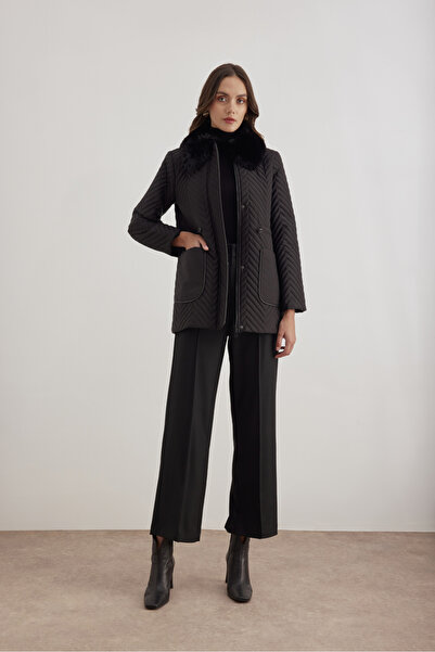 Aker 5829111 Yaka Detaylı Kapitone Kısa Mont