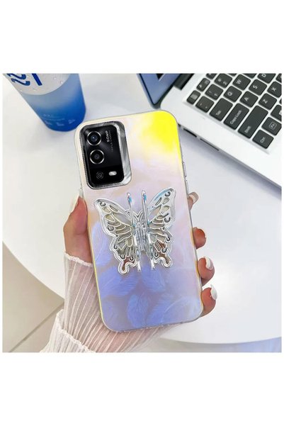 Zebana Oppo A55 Compatible Case Zebana Butterfly Silicone Case with Stand Pat...