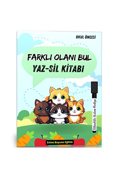 Enine Boyuna Eğitim Preschool Find the Different Yaz-Sil Book
