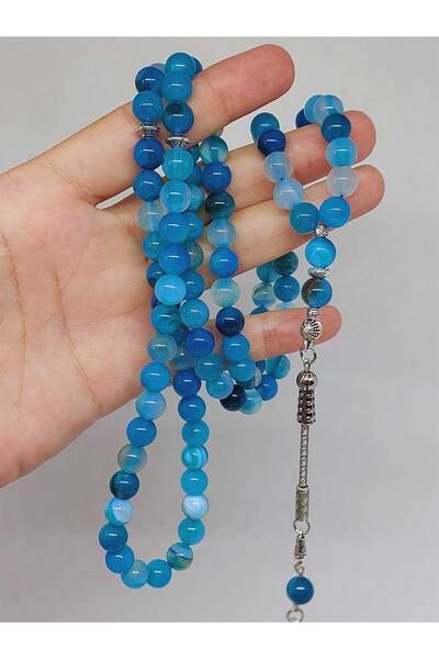 Yasamtohumu مسبحة من حجر العقيق 8 ملم - 99 قطعة (4001)